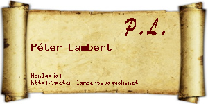 Péter Lambert névjegykártya