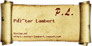 Péter Lambert névjegykártya