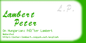 lambert peter business card